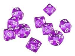 Conjuntos de dados de plástico D10 para Purpleslowmoose