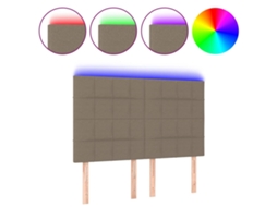 Led Headboard, Led Headboards Vidaxl Cinzento-acastanhado Tecido (144 X 5 X 118/128 Cm)