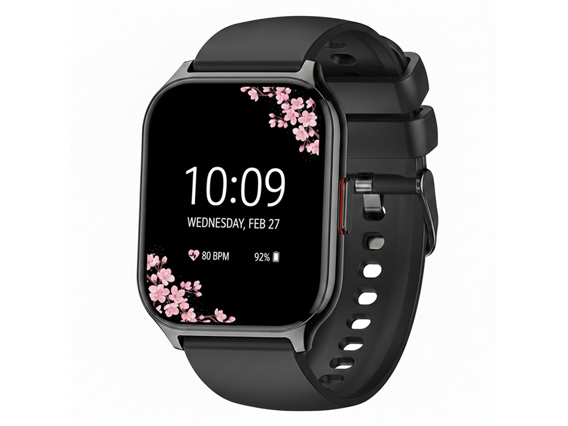 Smartwatch Feminino P95 Ecrã 2.01'' Chamadas Bluetooth Conexão Um Toque (preto)
