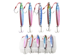 Isca artificial de queda lenta para pesca, 30g/40g, metálica, 5 unidades.