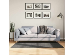 Vidaxl Tapete De Pelo Curto Iza Visual Escandinavo 80x150 Cm Antracite