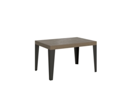 Mesa Extensível 120/224x90 Cm Cinza Pomba Flamejante Com Pés Antracite Itamoby