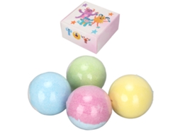 Conjunto De 4 Bolis De Sal De Baño Com Óleo Essencial Hidratante Para Crianças