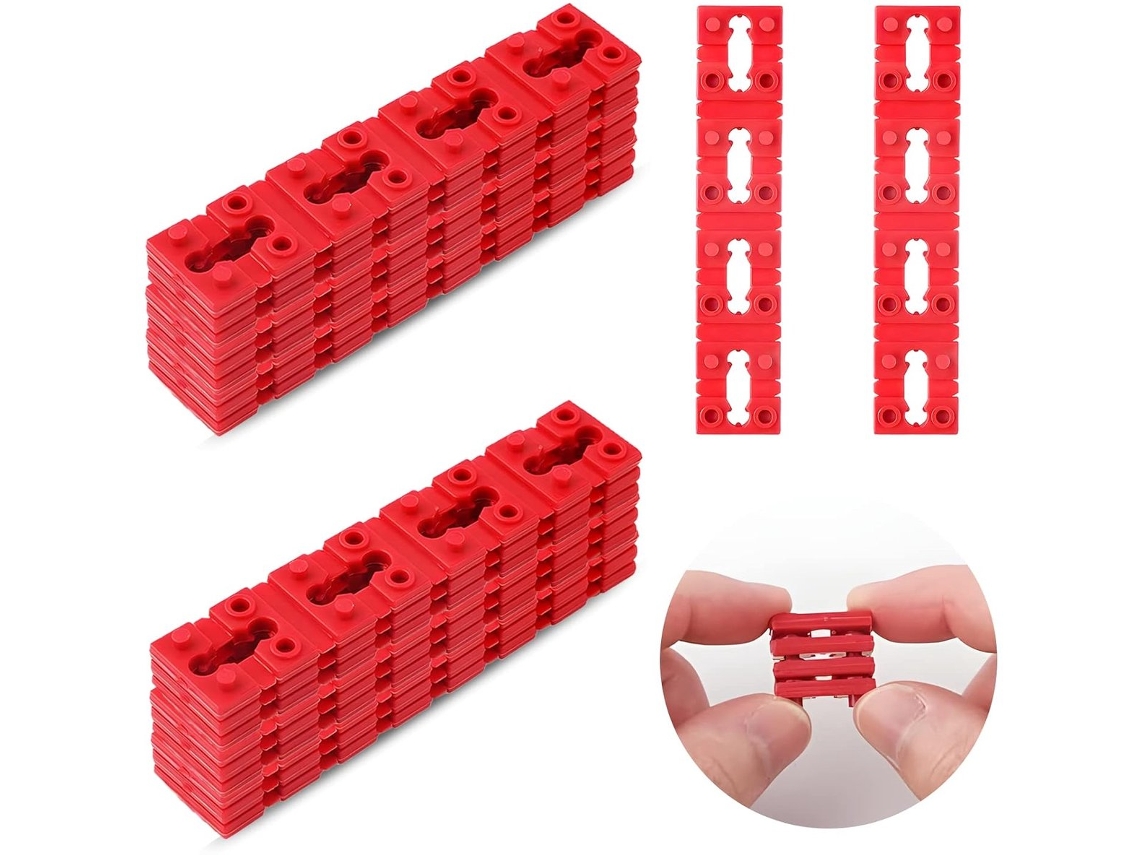 48 Peças, Espaçadores de Tomada, Fixadores, Vermelho BRILVIBERA