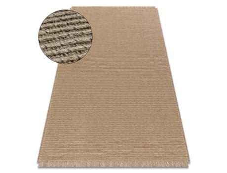 Tapete Jute 3651 Bege Escuro Uma Cor Juta Tecido Plano Franjas