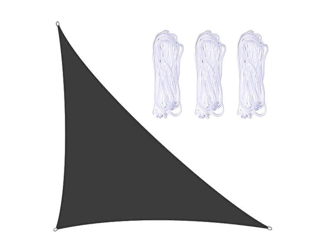 Toldo Triangular 3x4x5m, Com Cordas, Para Jardim E Festas (preto)