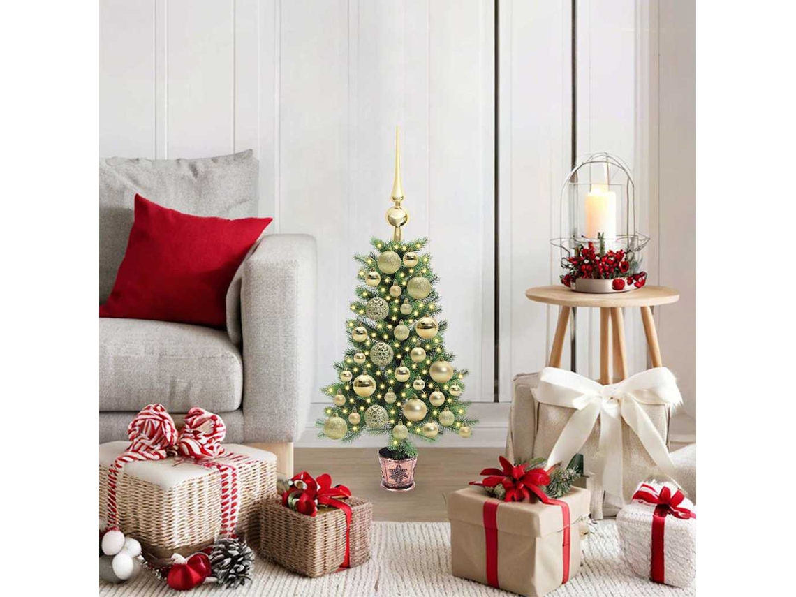 Vidaxl Árvore De Natal Com 150 Leds Com Suporte Verde 65 Cm Pe