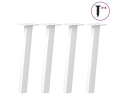Vidaxl Pés Para Mesa De Centro 4 Peças, Branco, 30 Cm, Aço