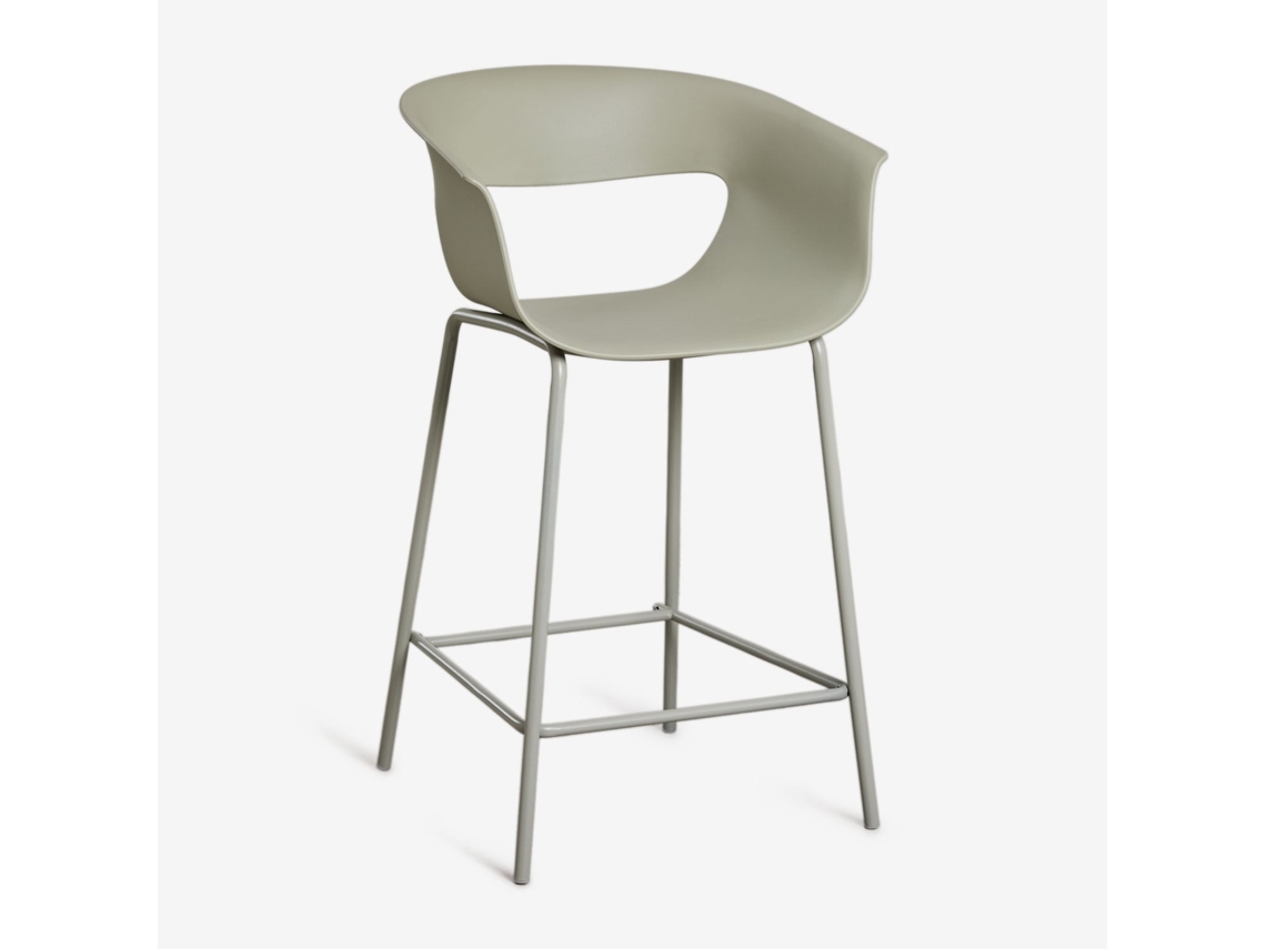 Sklum Pack De 4 Bancos Altos De Jardim Em Polipropileno E Aço Alanys Plástico Verde Sálvia         ↑65 Cm
