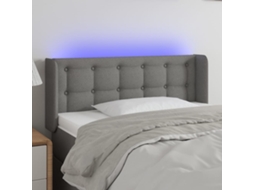 Vidaxl Cabeceira Cama C/ Luzes Led Tecido 103x16x78/88cm Cinza-escuro