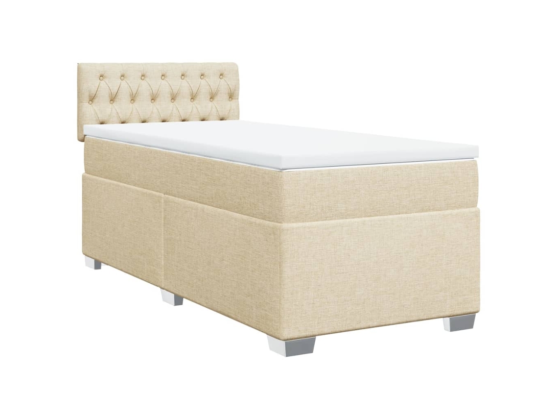 Box Spring Bed, Box Spring Beds Vidaxl Creme Tecido (90 X 200 Cm)
