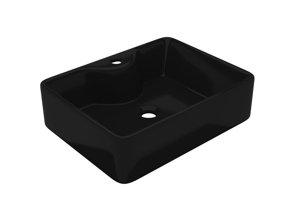 Lavatório Vidaxl Preto Cerâmica