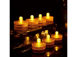 Mini Velas de Chá Led Redondas À Prova D'água, Amarelas, Submersíveis para Decoração Subaquática de Casa, Casamento, Festa, Vaso, Festival BRILVIBERA