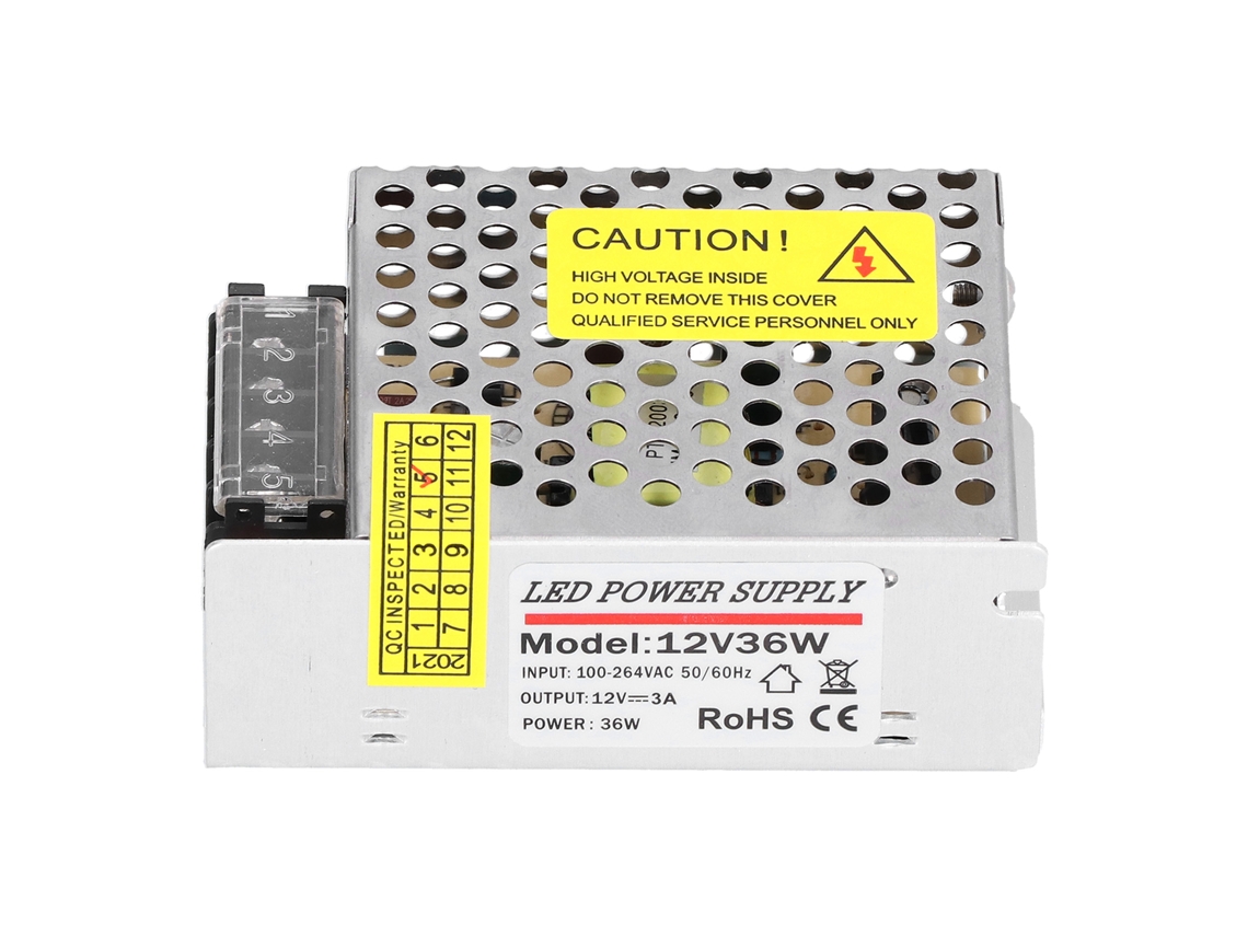 Fuente de Alimentación Switching 12v 36w 3a para Tiras Led Y Cámaras de Seguridad