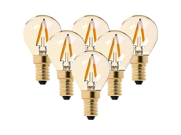 Yuru lâmpada Led Filamento G40 Mini 1w 2200k Branco Quente Equivalente 10w E14 Pacote 6
