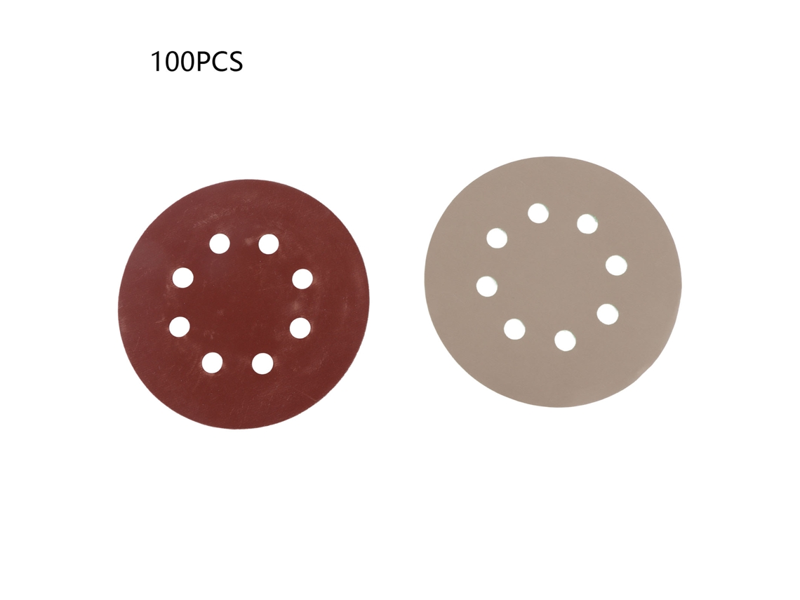 100pcs Discos de Lixa Circular 5 polegadas 80 3000 Grit para Madeira, Couro, Parede e Polimento | S/MARCA