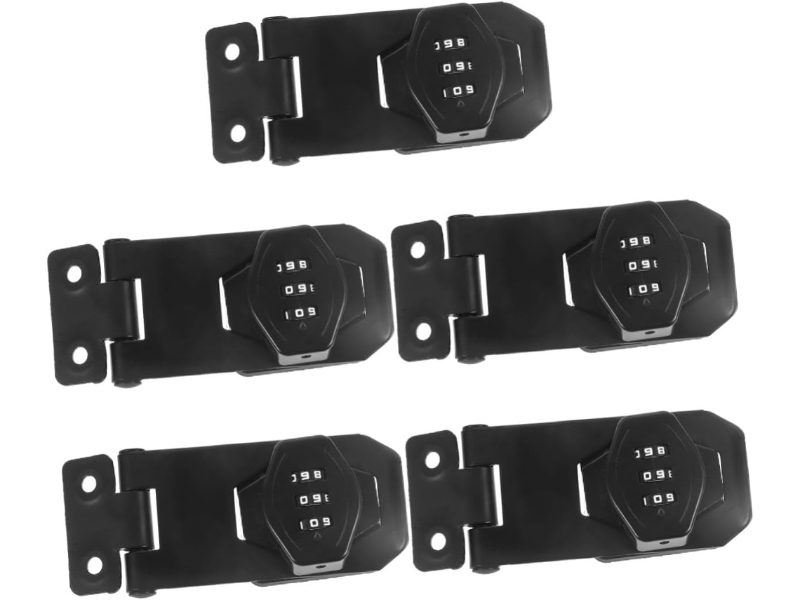 Conjunto De 5 Fechaduras Mecânicas De Aço Inoxidável Para Armários - Trava De Segurança