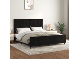 Estrutura De Cama C/ Cabeceira 180x200 Cm Veludo Preto