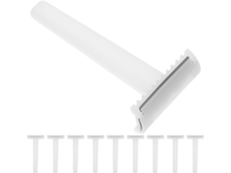 Conjunto De 10 Lâminas De Barbear Brancas Para Remoção De Pelos, Para Homens E Mulheres, Manual, Fácil De Usar.