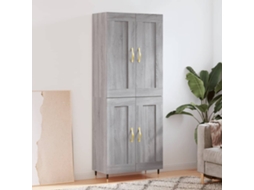 Vidaxl Armário Alto 69,5x34x180 Cm Derivados De Madeira Sonoma Cinza