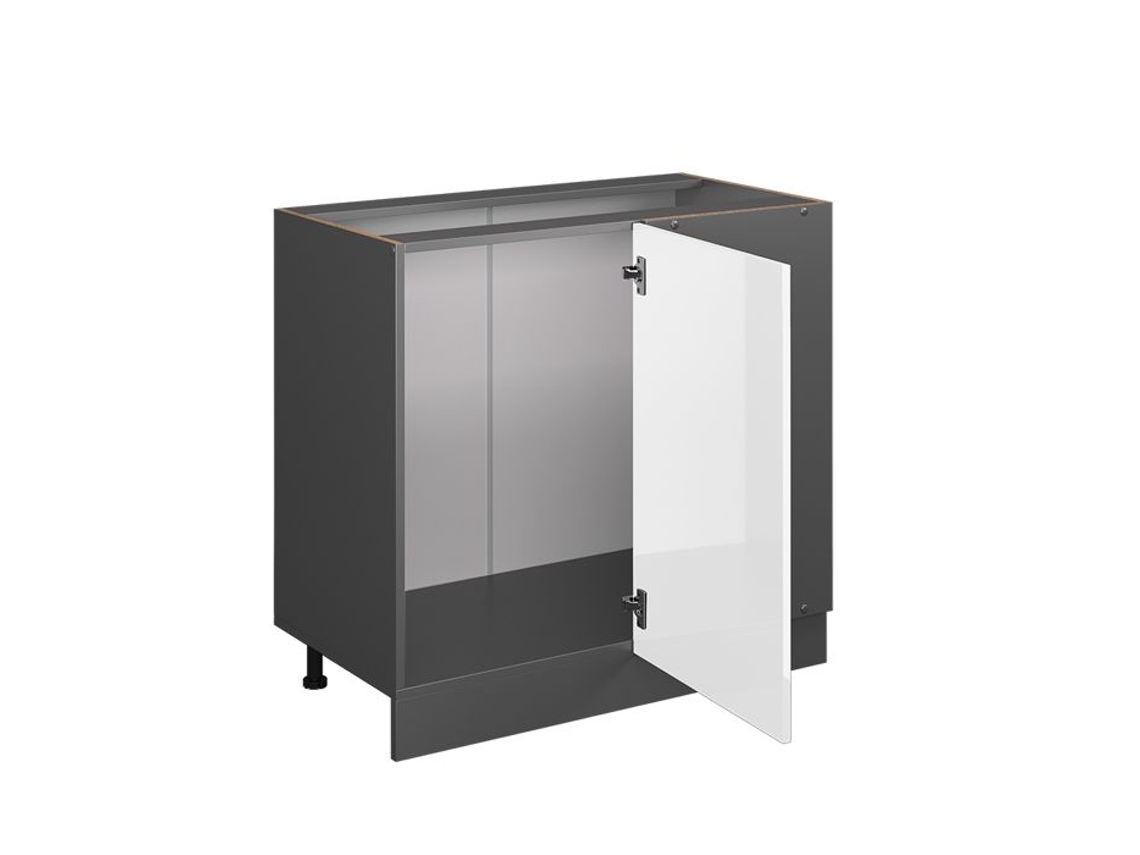 Móvel de canto Vicco R-Line, branco alto brilho, 86 cm sem bancada