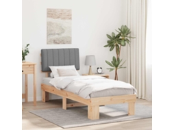 Vidaxl Estrutura De Cama Com Cabeceira Estofada Cinzento-claro