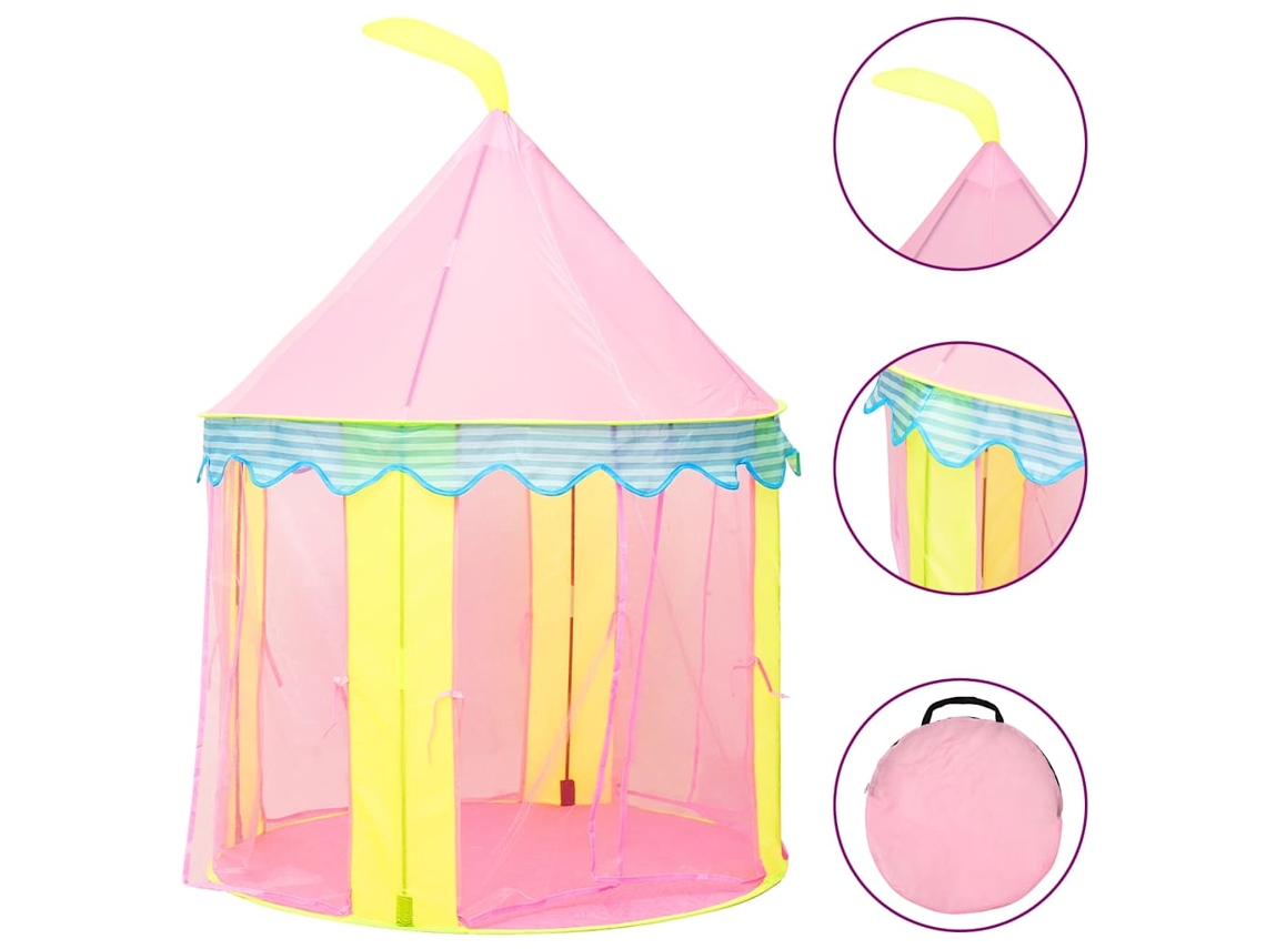 Tenda de brincar VIDAXL Cor-de-rosa Poliéster