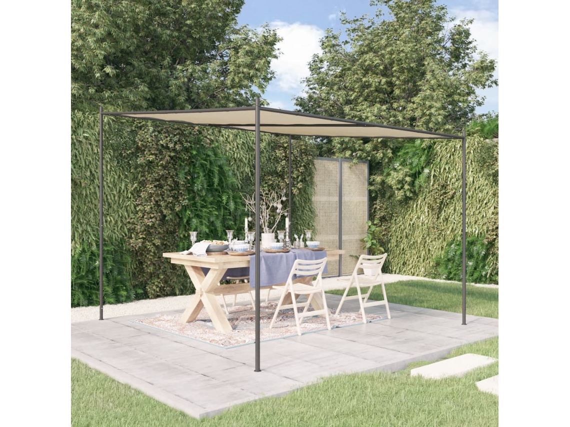Vidaxl Gazebo 3x3 M 180 G/m² Tecido E Aço Bege