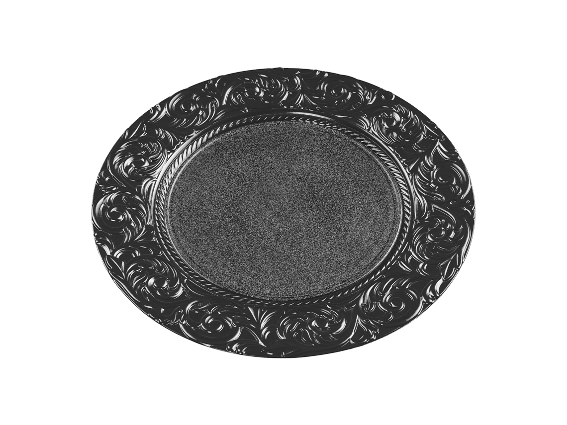Conjunto De Pratos De Carregamento, Design Elegante, Construção Durável, Preto, 13 Inches