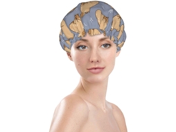 Touca De Banho Feminina, Reutilizável, Impermeável, Dupla Camada, Com Elástico, Ideal Para Cabelos Longos, Com Estampa