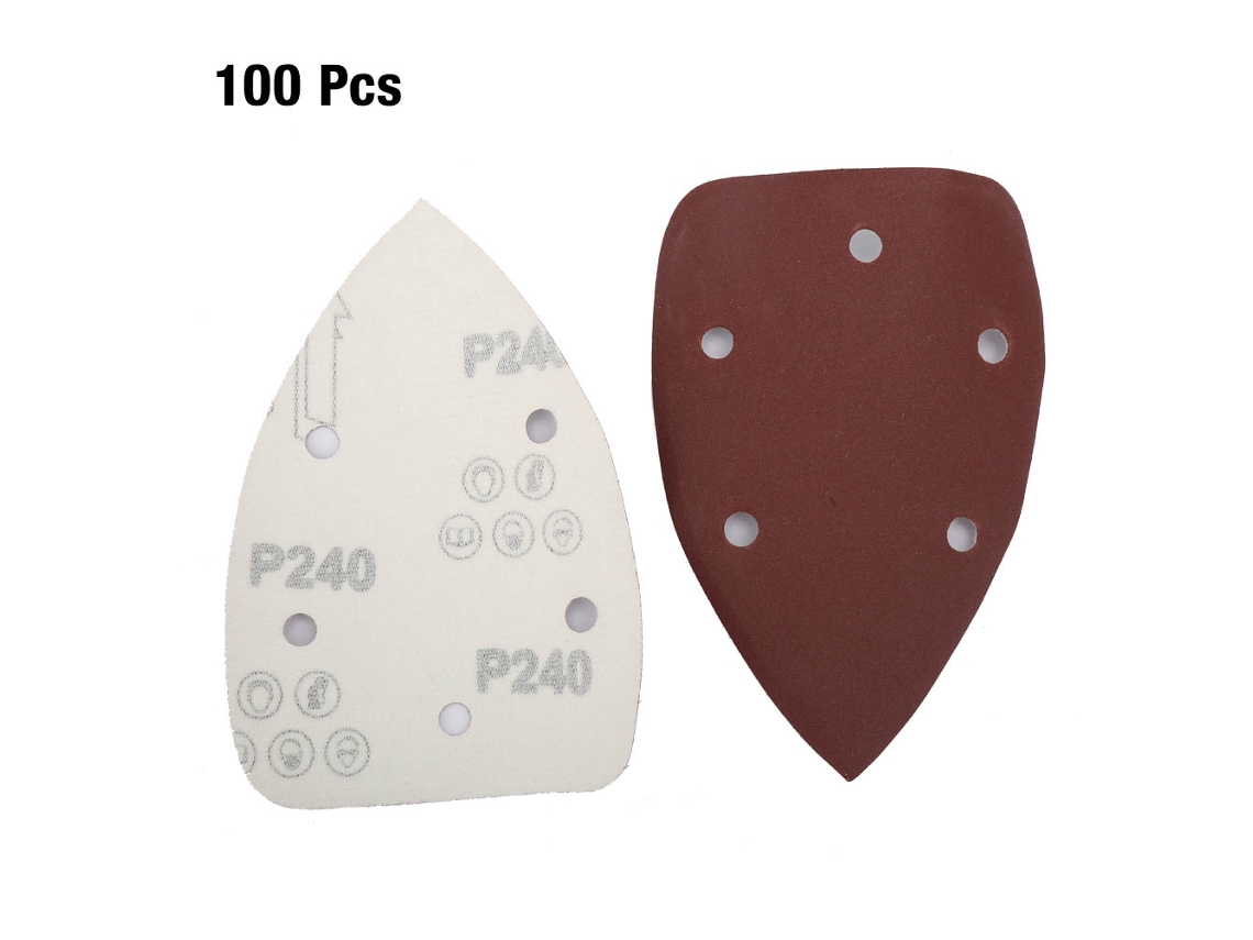 100 Piezas De Lija Triangular Con 5 Agujeros Para Polir E Esmerilar 140*140*90mm 240 Vermelho