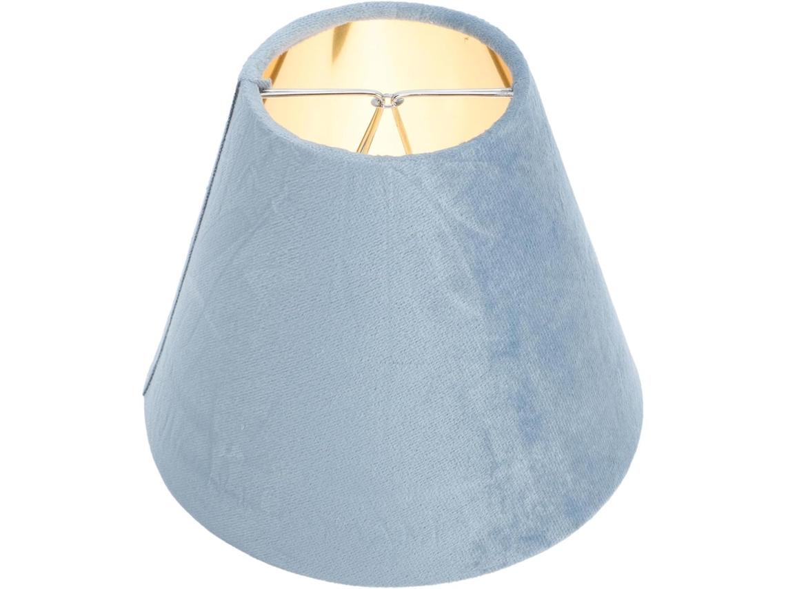 Abajur De Mesa Decorativo Azul E27 Em Tecido.