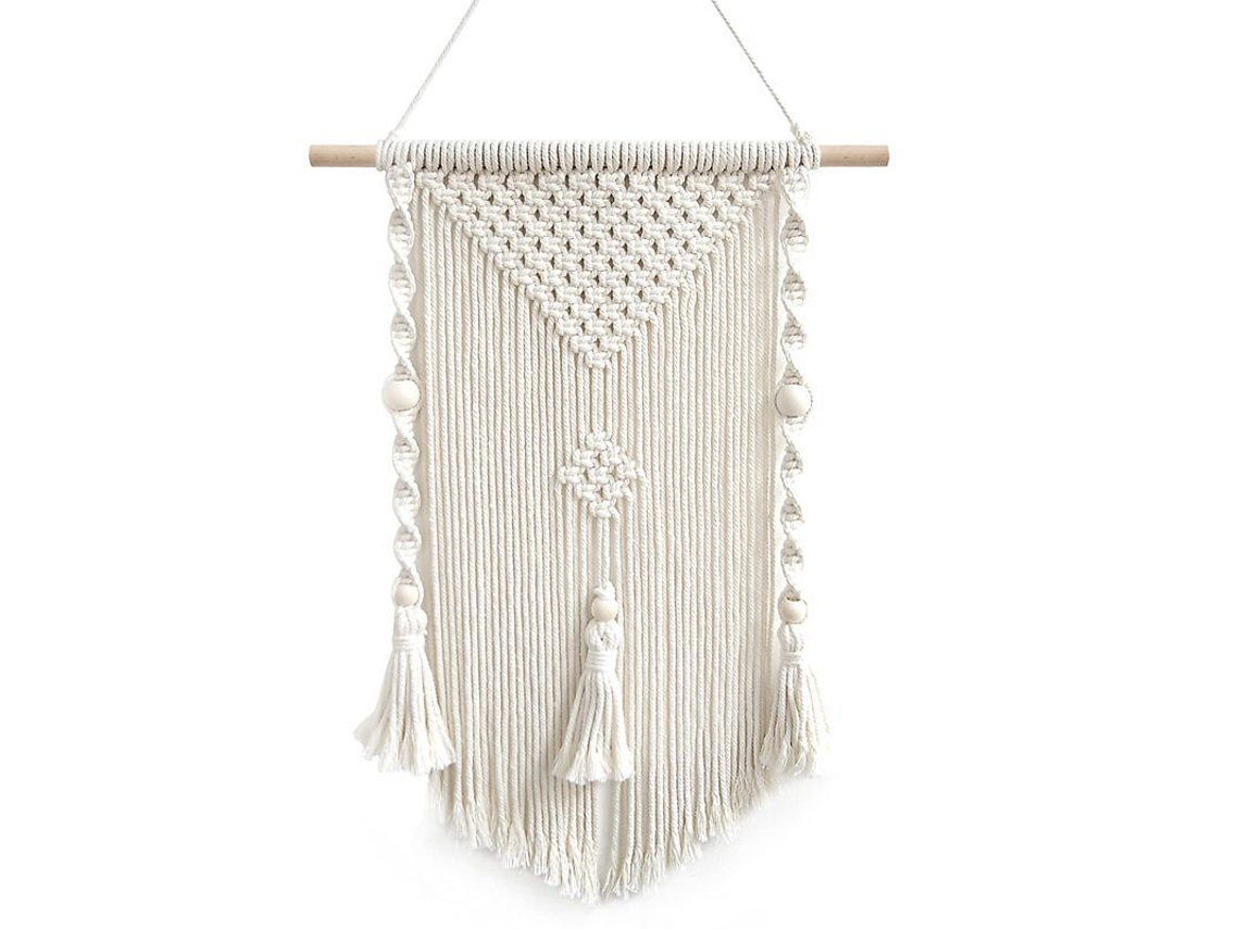 2026-arte De Parede Macramé Linjou Decoração Para Lar Quarto Estilo Boho (bege)