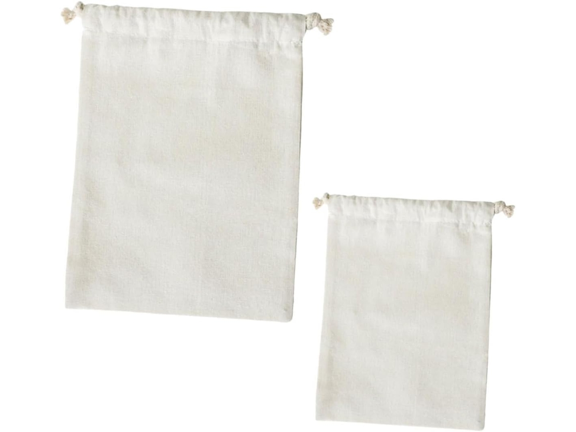 De 2 Sacos De Algodão E Linho Para Armazenar Farinha E Arroz, Grande Capacidade, Reutilizáveis