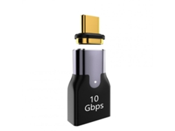 Adaptador Magnético Otg Usb Tipo C Usb3.0 Fêmea Para Conector Tipo-c Macho 10gbps Carregamento Rápido Preto Cabeça Reta*
