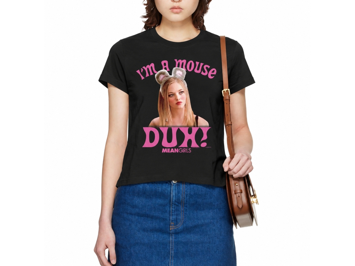Rockinstone Mean Girls Mouse Duh Black T-shirt Size:s