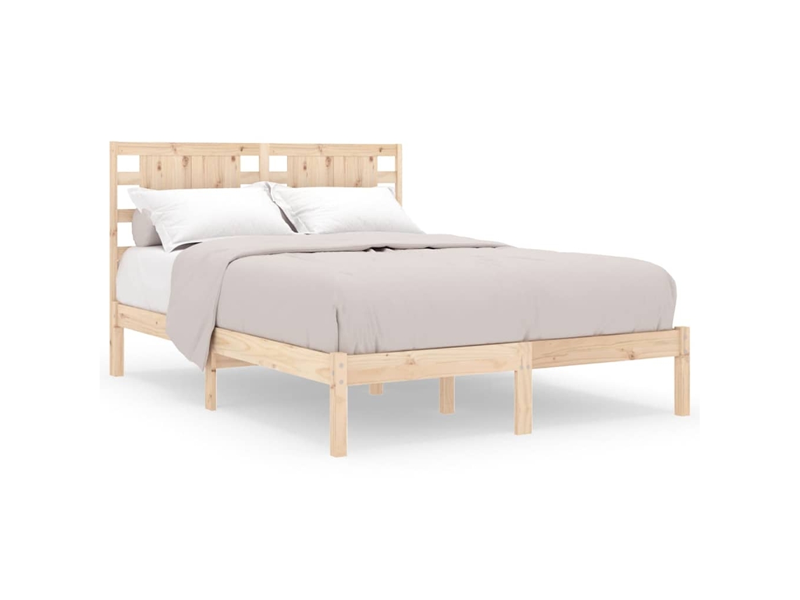 Bed Frame, Bed Frames Vidaxl Marrom Madeira (135 X 190 Cm)
