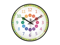 Relógio De Parede Infantil Moderno 8 Polegadas Para Ensinar A Aprender Ver As Horas, Com Mecanismo Silencioso, Id Eal Decoração Casa.