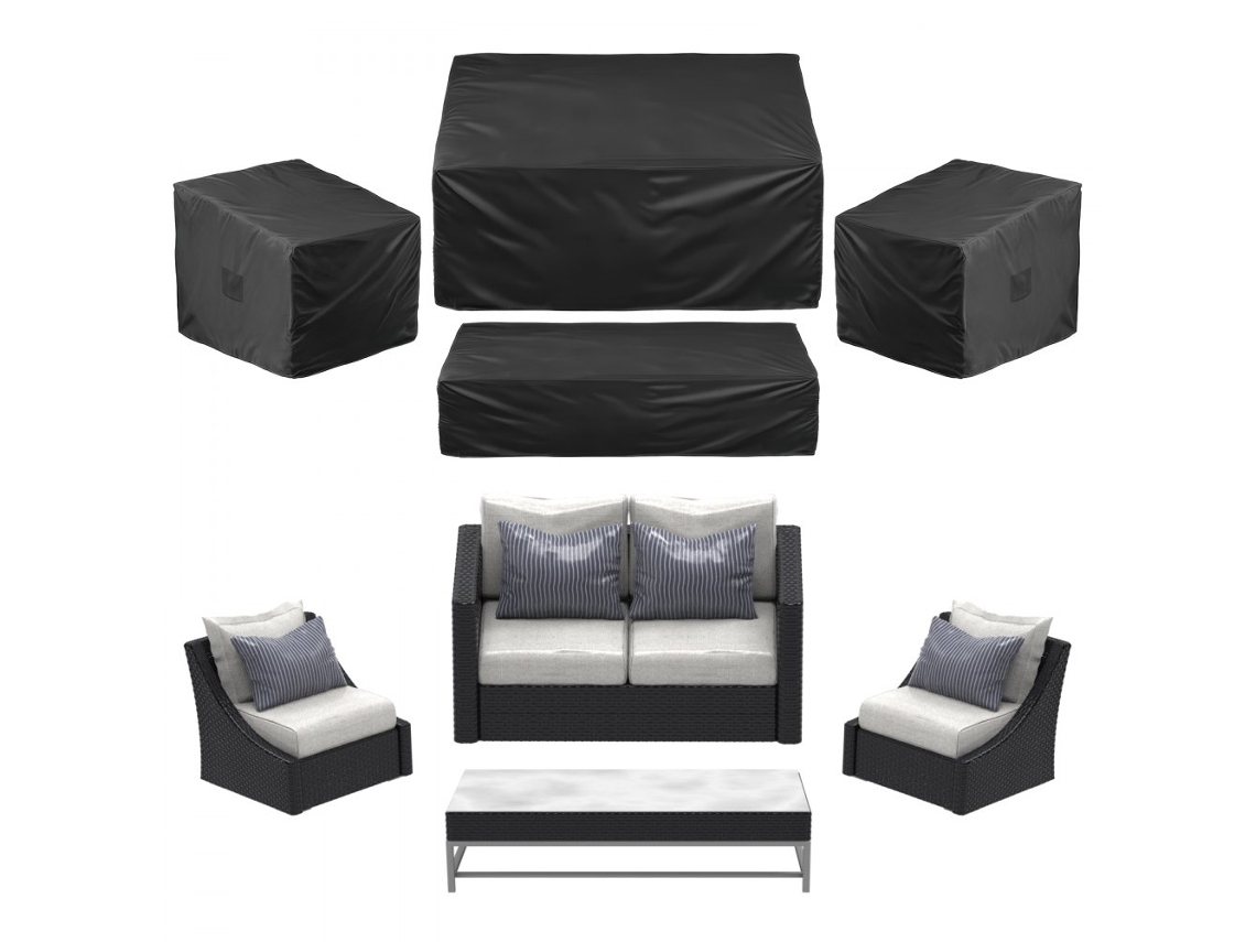 Conjunto De 4 Capas Impermeáveis 420d Para Móveis De Jardim Tekmaquinas