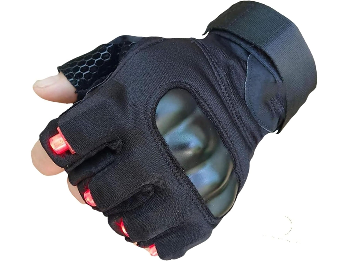 Luvas Com Lanterna Led, 4 De Ciclismo Dedos Inteiros, Mãos Livres,