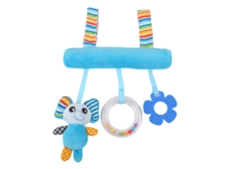 Brinquedo Pendurado De Pelúcia Elefante Azul Para Carrinho Berço Bebê Com Sineta