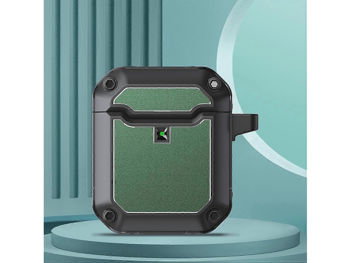 Capa protetora de TPU com gancho para fone de ouvido e sistema de fixação para AirPods 2/1 GIECY (vermelha)