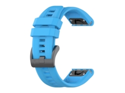 Lurelia Pulseira De Substituição Silicone Azul - Celeste 26 Mm, Compatível Com Garmin Fenix ​ ​ ​ ​ 7x/ Solar/ 6x., Acabamento Moderno