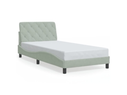 Bed Frame, Bed Frames Vidaxl Cinzeto Madeira Processada (100 X 200 Cm)