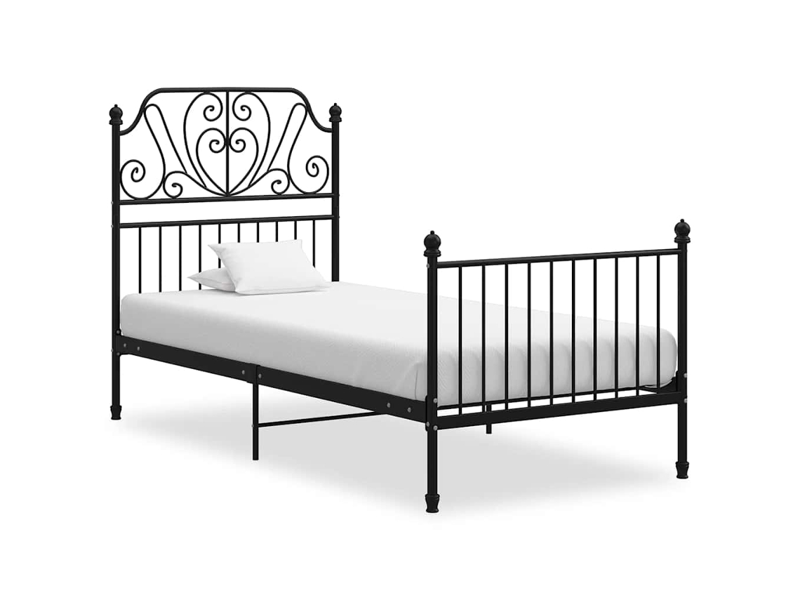 Vidaxl Estrutura De Cama 100x200 Cm Metal Preto