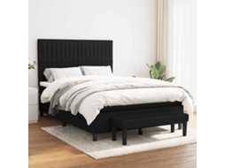 Vidaxl Cama com Molas/colchão 140x200 Cm Tecido Preto