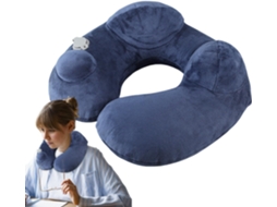 Travesseiro Inflável para Viagens de Avião Viagem Dormir em Aviões Apoio Cabeça Ergonômico com Capa CHABERLU