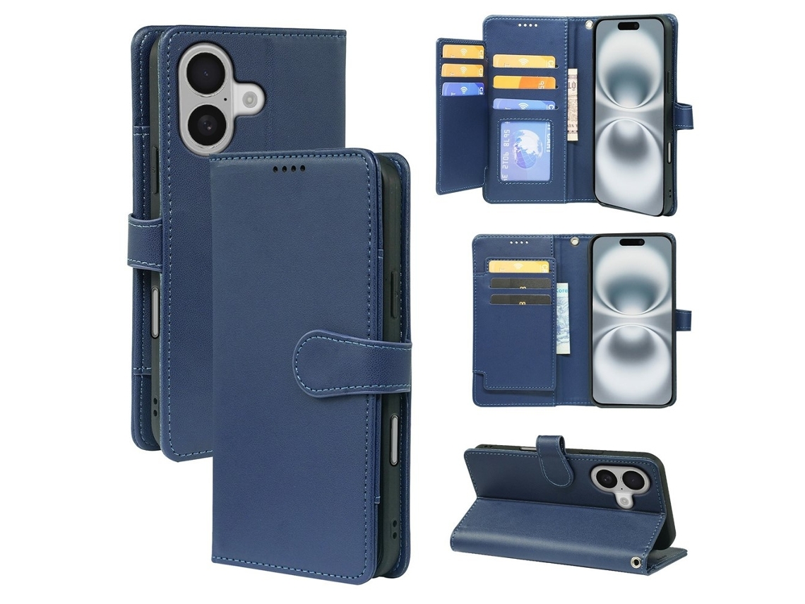 Capa Carteira Skalo Para Iphone 17 Com 9 Compartimentos - Azul
