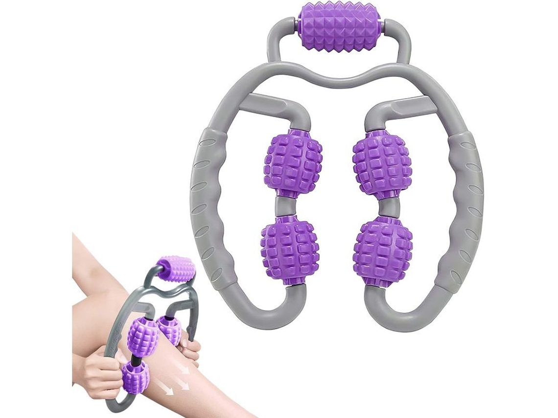Rodillo De Masaje Muscular 360° Anticelulitis Con 5 Ruedas, Foam Roller Para Relajación Muscular Y Circulación Sangre