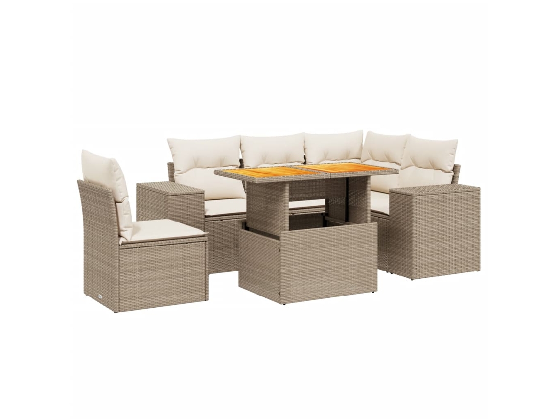 Garden Sofa Set, Garden Sofa Sets Vidaxl Bege Rattan / Vime (n/a)
